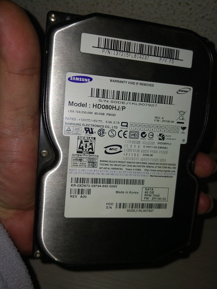 Disco duro Samsung 80 gb 5 €