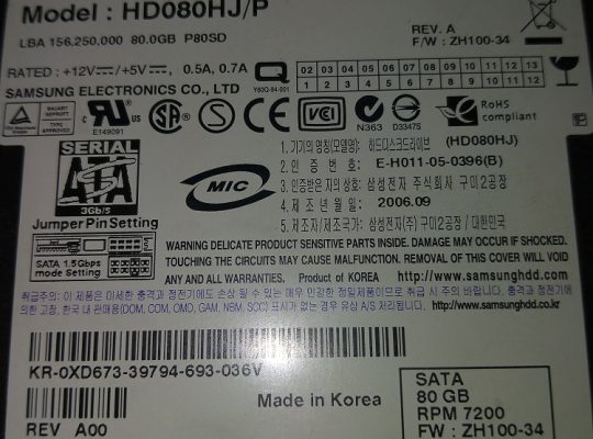 Disco duro Samsung 80 gb 5 €